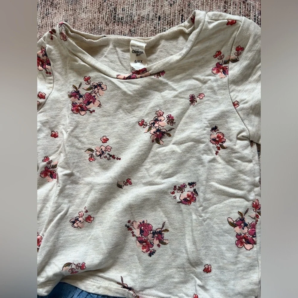 OshKosh B'gosh Pink and White Long Sleeve Tee